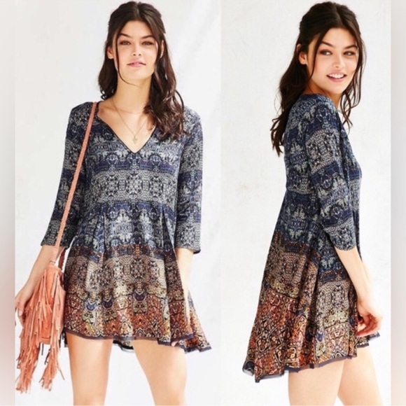 Ecote Tops - Urban Outfitters Bohemian Patterned Tunic Dress